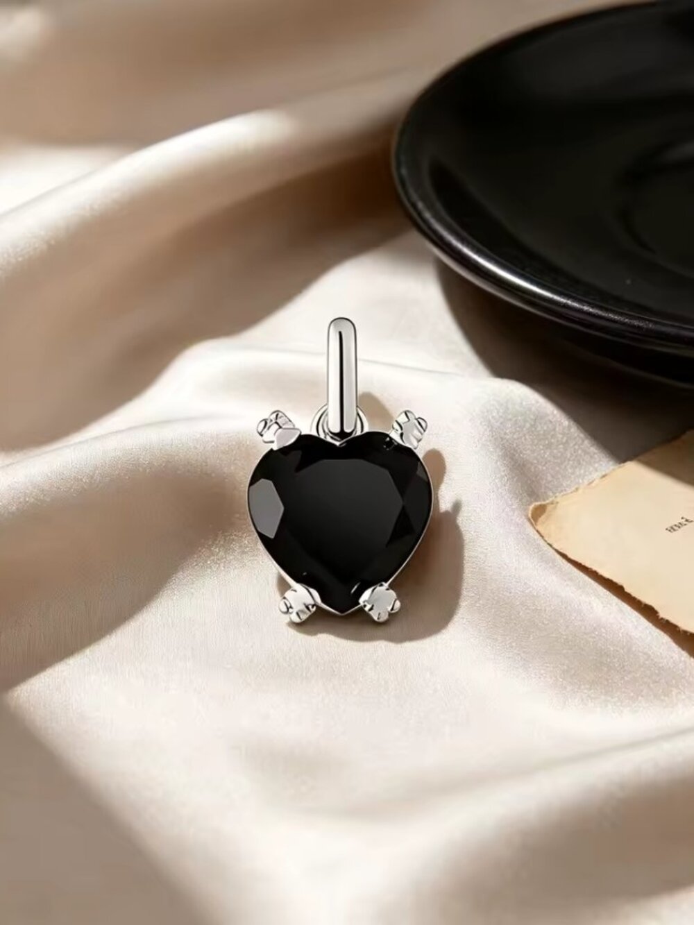 Tous Silver One Onyx Leg Bear Dangle Pendant - Picture 3 of 16